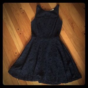 Black lace A line dress